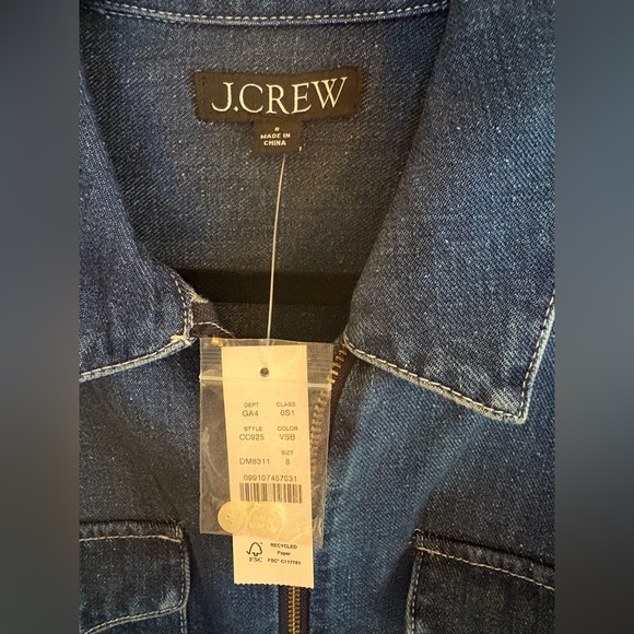 JCrew Denim Utility Dress, size 8, NWT - Picture 6 of 8